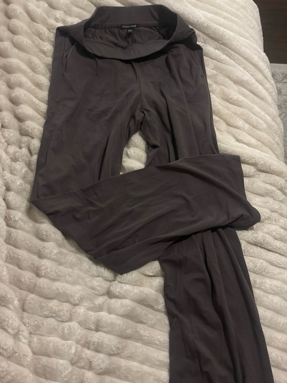 Eileen Fisher Charcoal Wide-Leg Lounge Pants